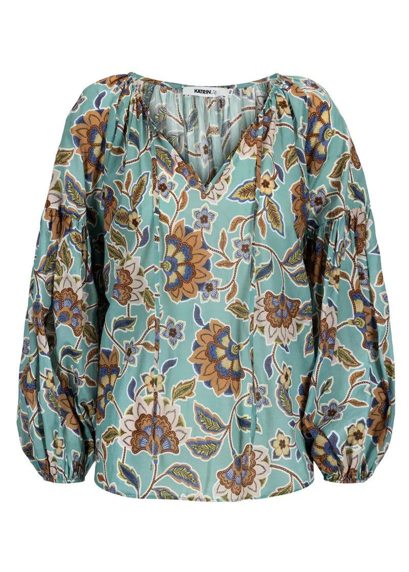 Aqua Peace Spring Blouse