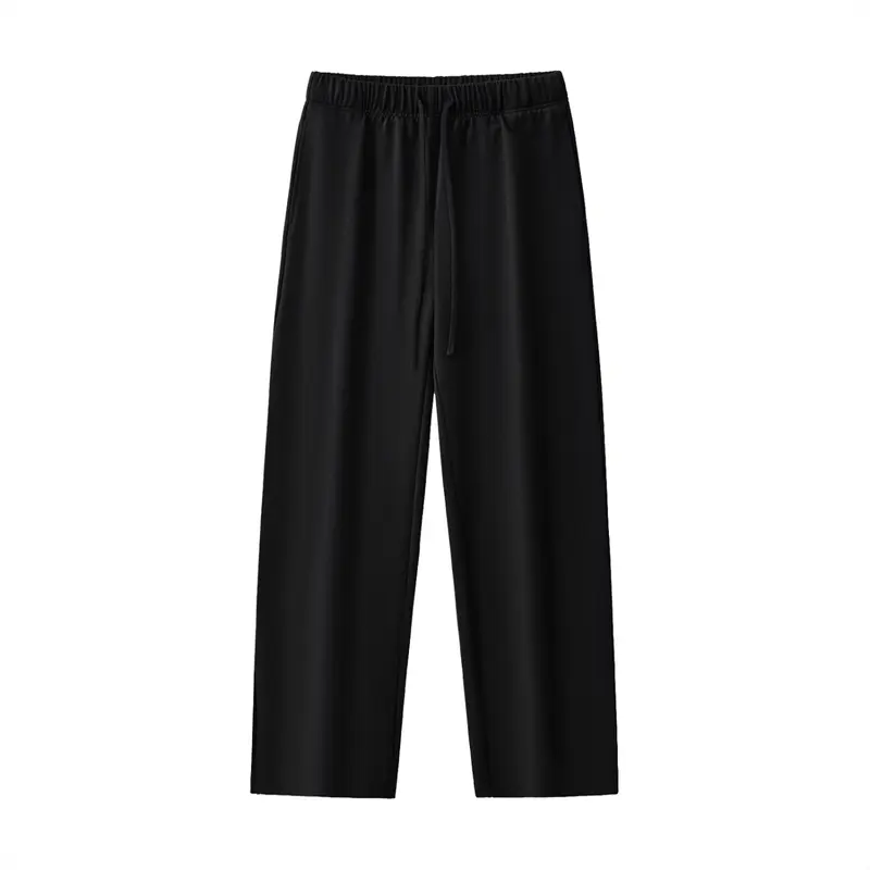 BASIC ESSENTIAL HEAVYWEIGHT STRAIGHT-LEG SWEATPANTS BLACK