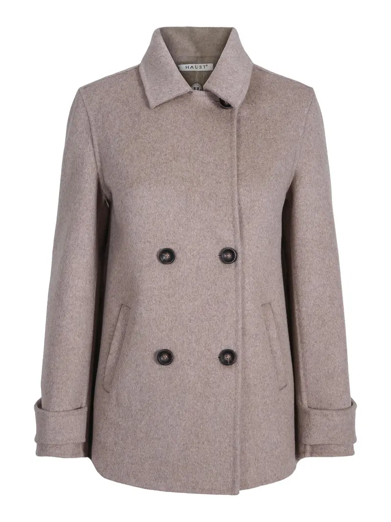 Beige A-shape Wool Jacket