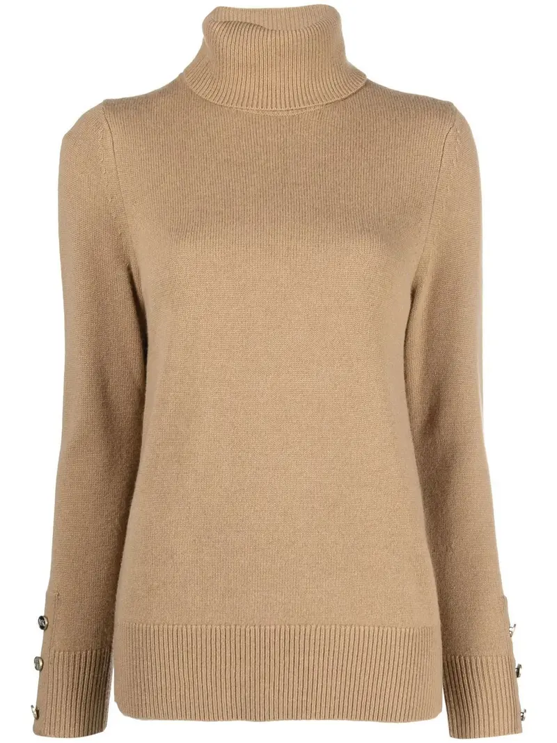 Beige Cuff Button sweater