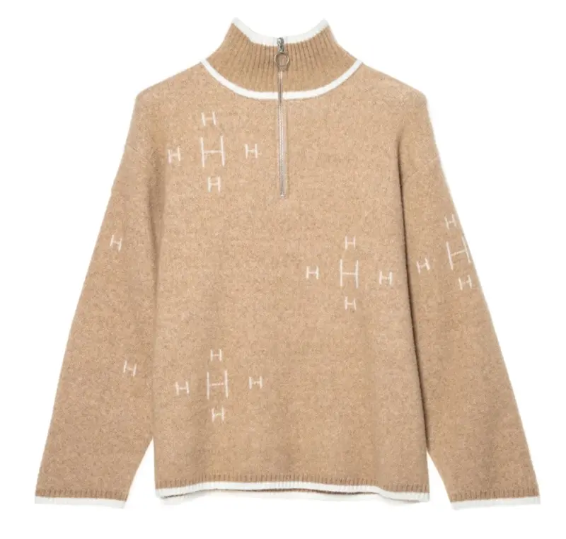 Beige Zip Sweater