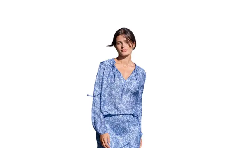 Blå Alma Printed blouse