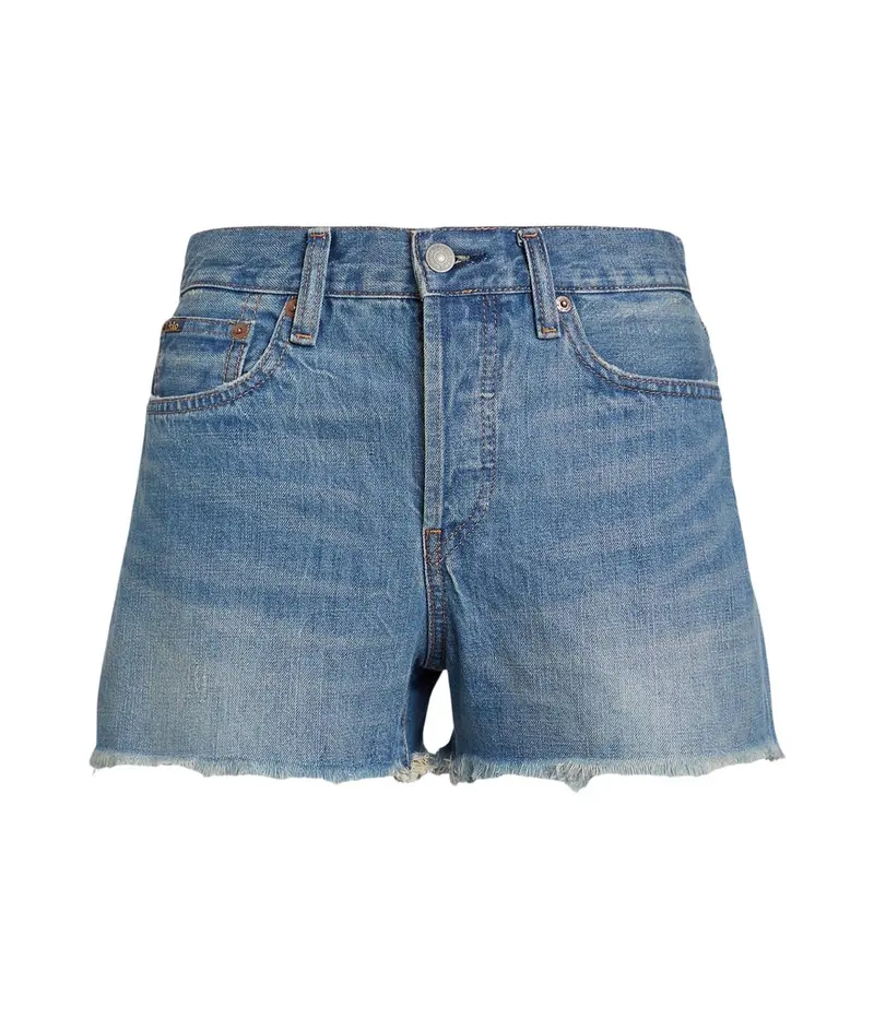 Blå Cutoff Denim Shorts