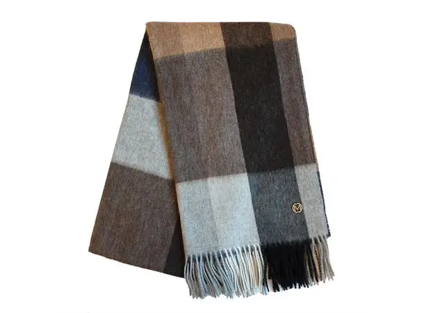 Brown  Rutet lammeull skjerf