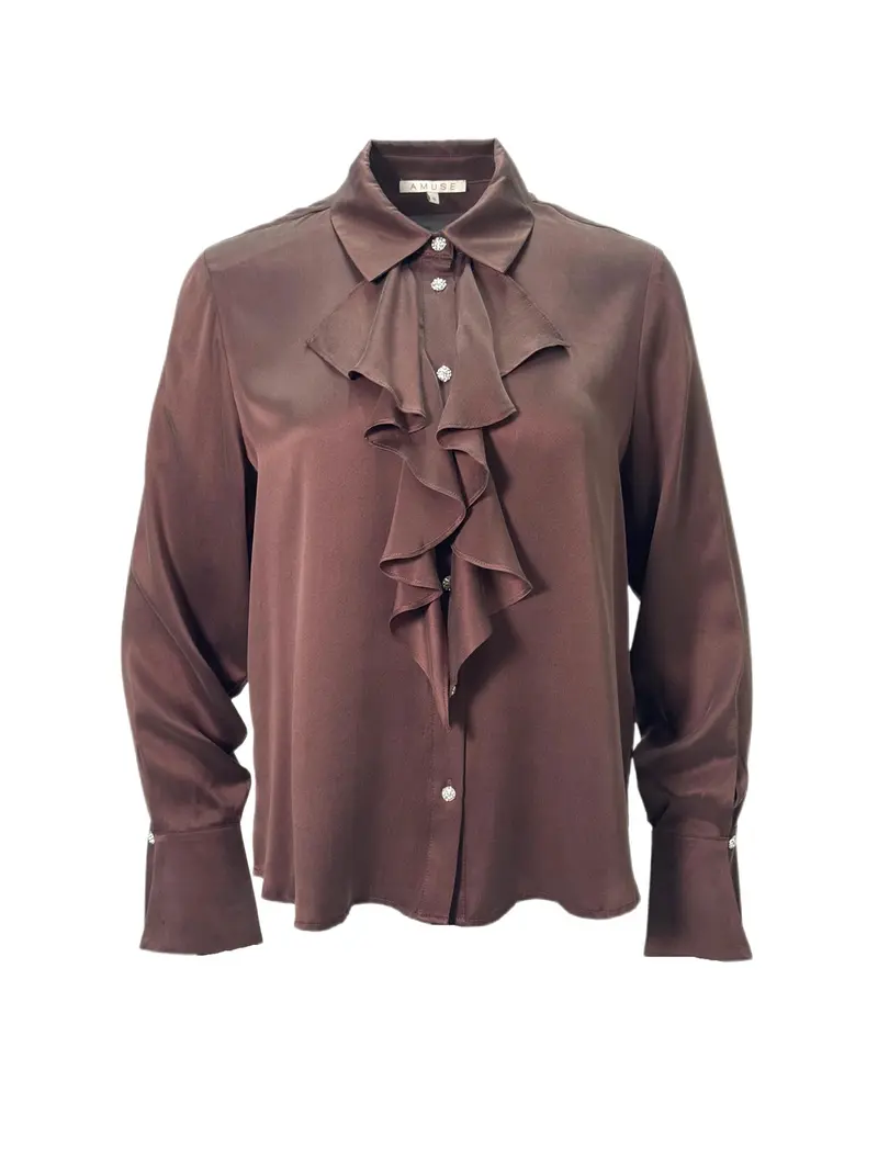 Brun Lillie silkebluse