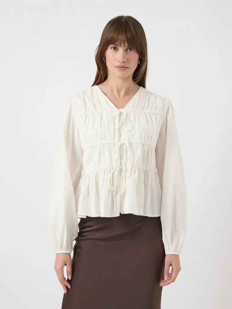 Ebba Langermet Bluse - Star White