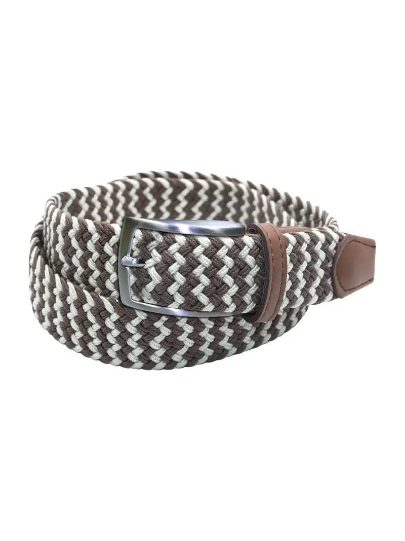 Elastisk Belte Mønstret - Beige/Hvit