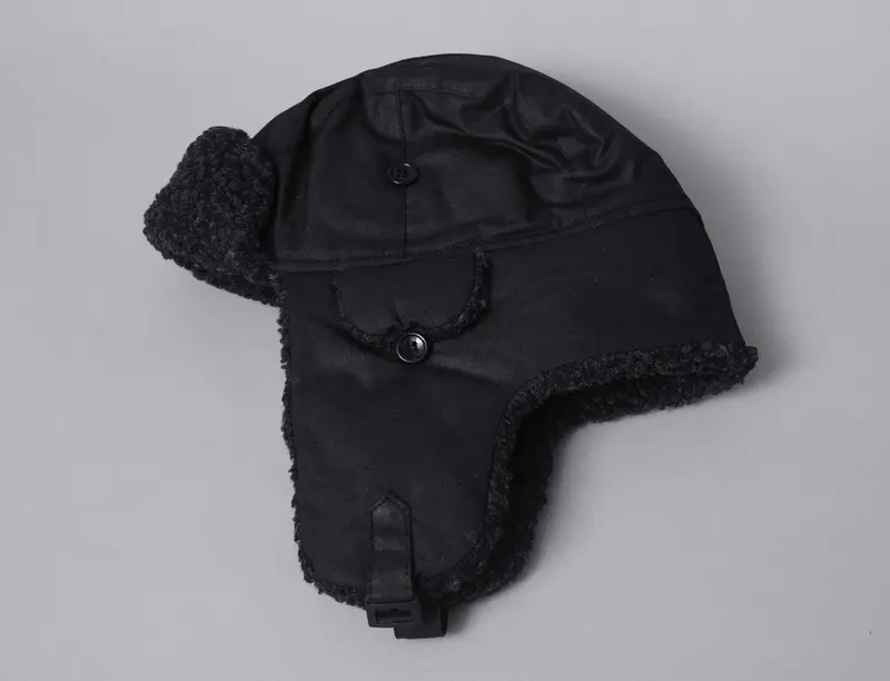 Fleece Lined Trapper Hat Black