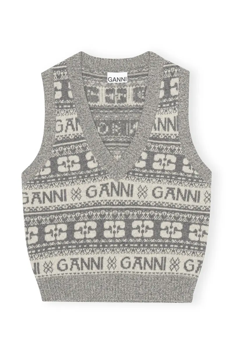 Grå Logo Wool Mix Vest