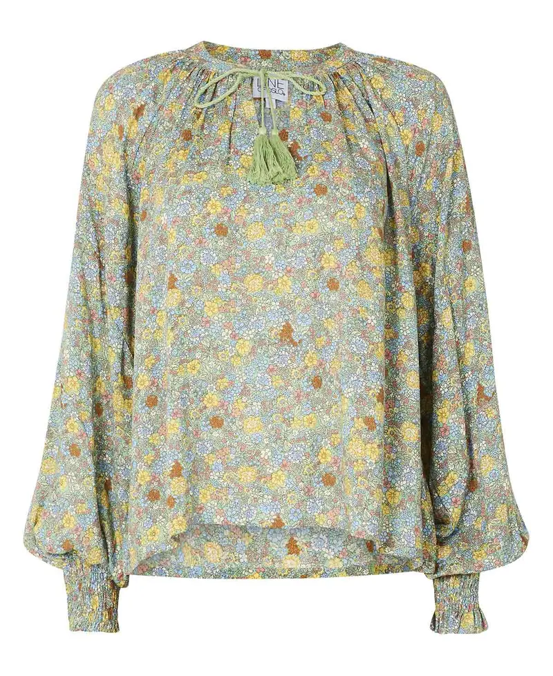 Green Suri Flower Blouse