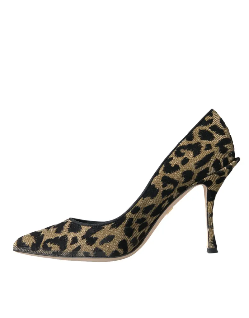 Leopard Pumps i Sort & Gull – Eksklusiv Luksus