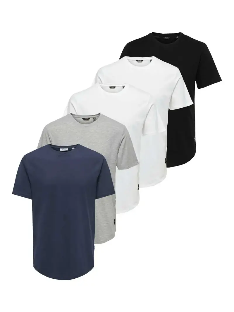 Matt T-Skjorte Lang 5-pack - Basic Mix