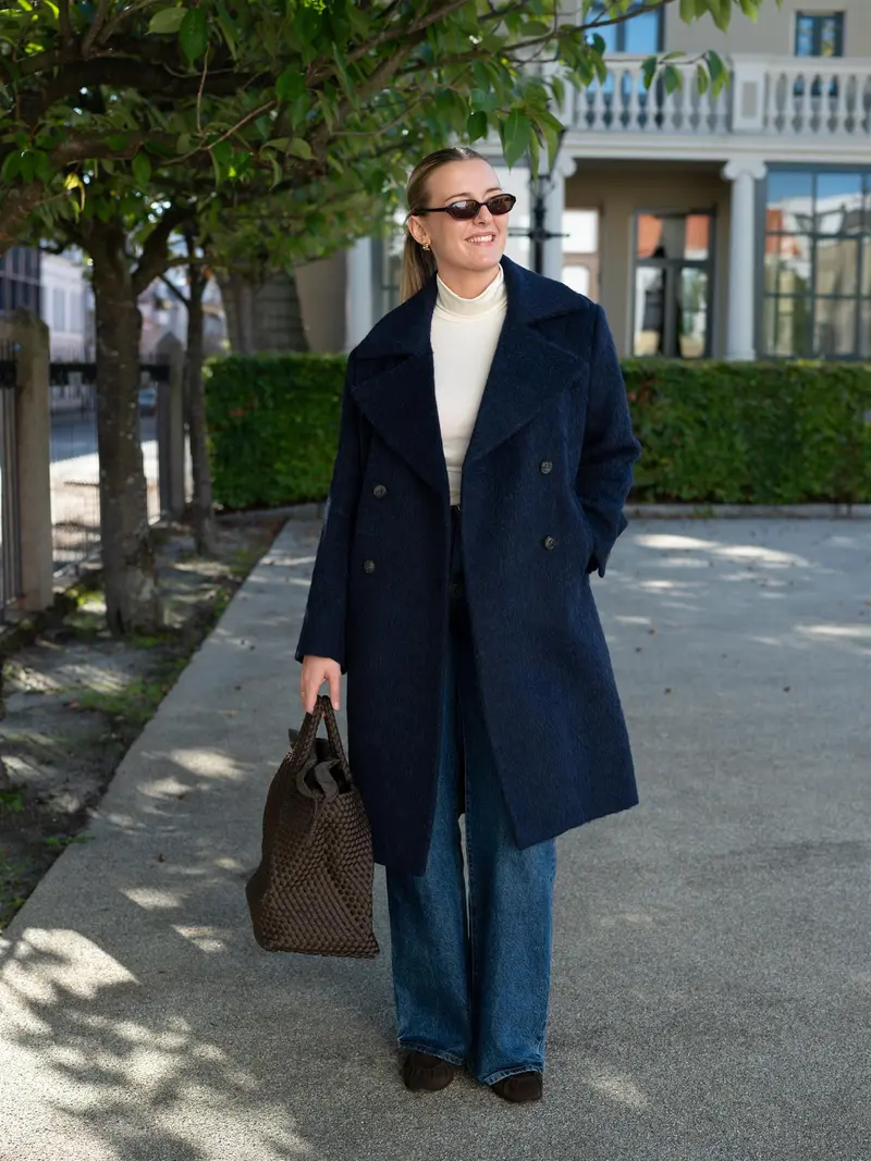 Mohair Coat Anke Medium Blue