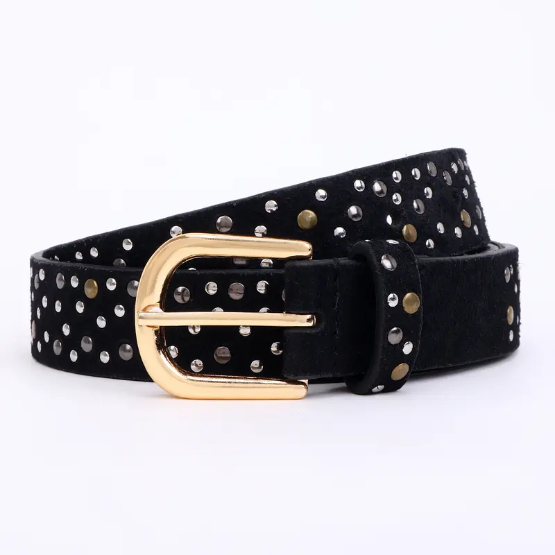Multi Stud semsket skinn belte