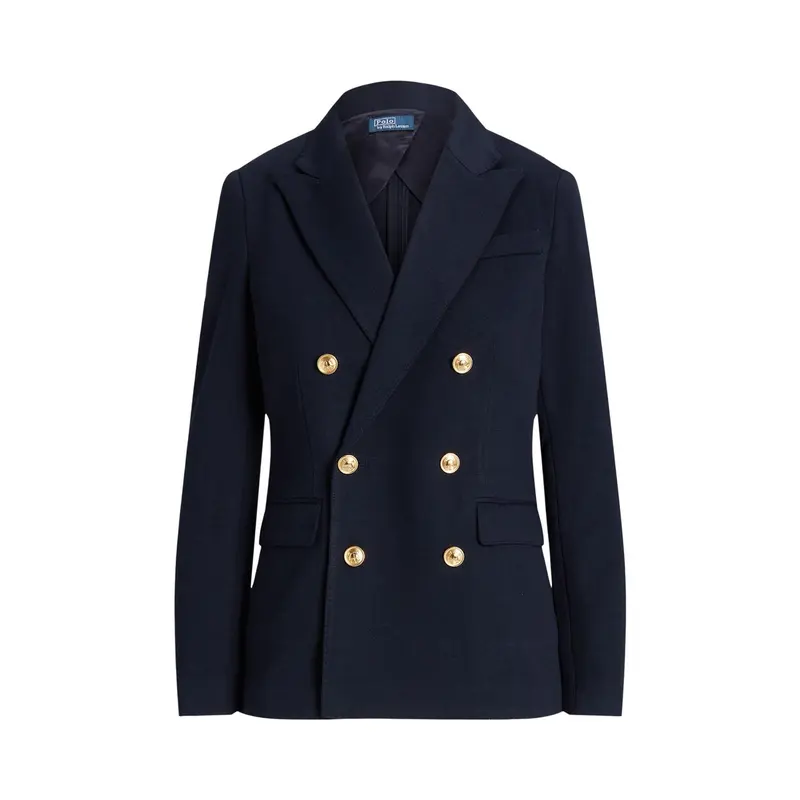 Navy Dobbelspendt Knit Blazer