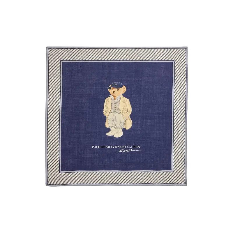 Navy Multi Polo Bear  Beardana Scarf