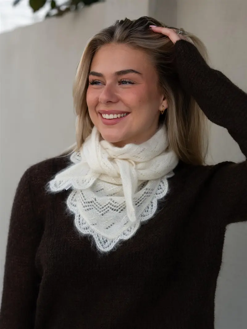 Opany Triangle Scarf Birch White