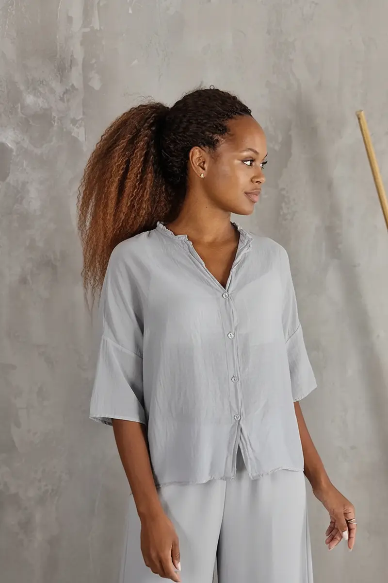 Oversized Bluse med Silke