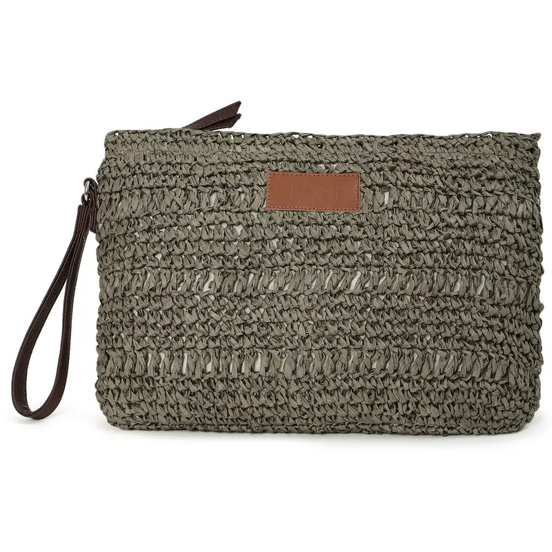 Raffia pouch veske