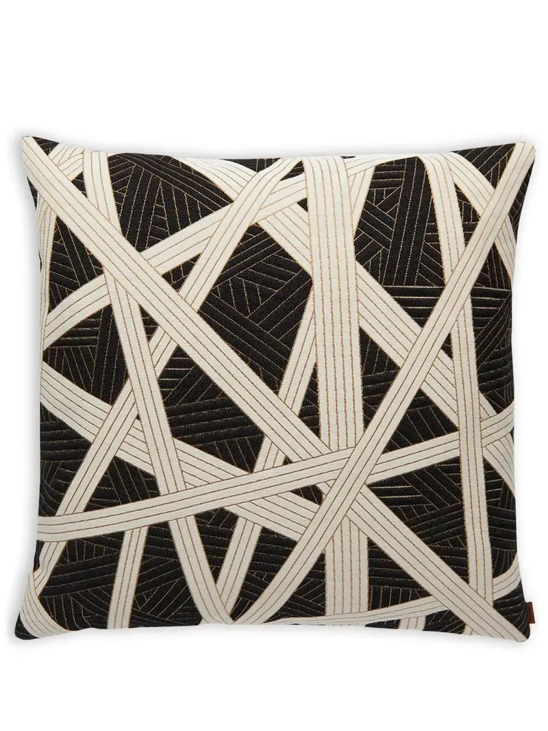 Sort/Beige Nastri Cushion
