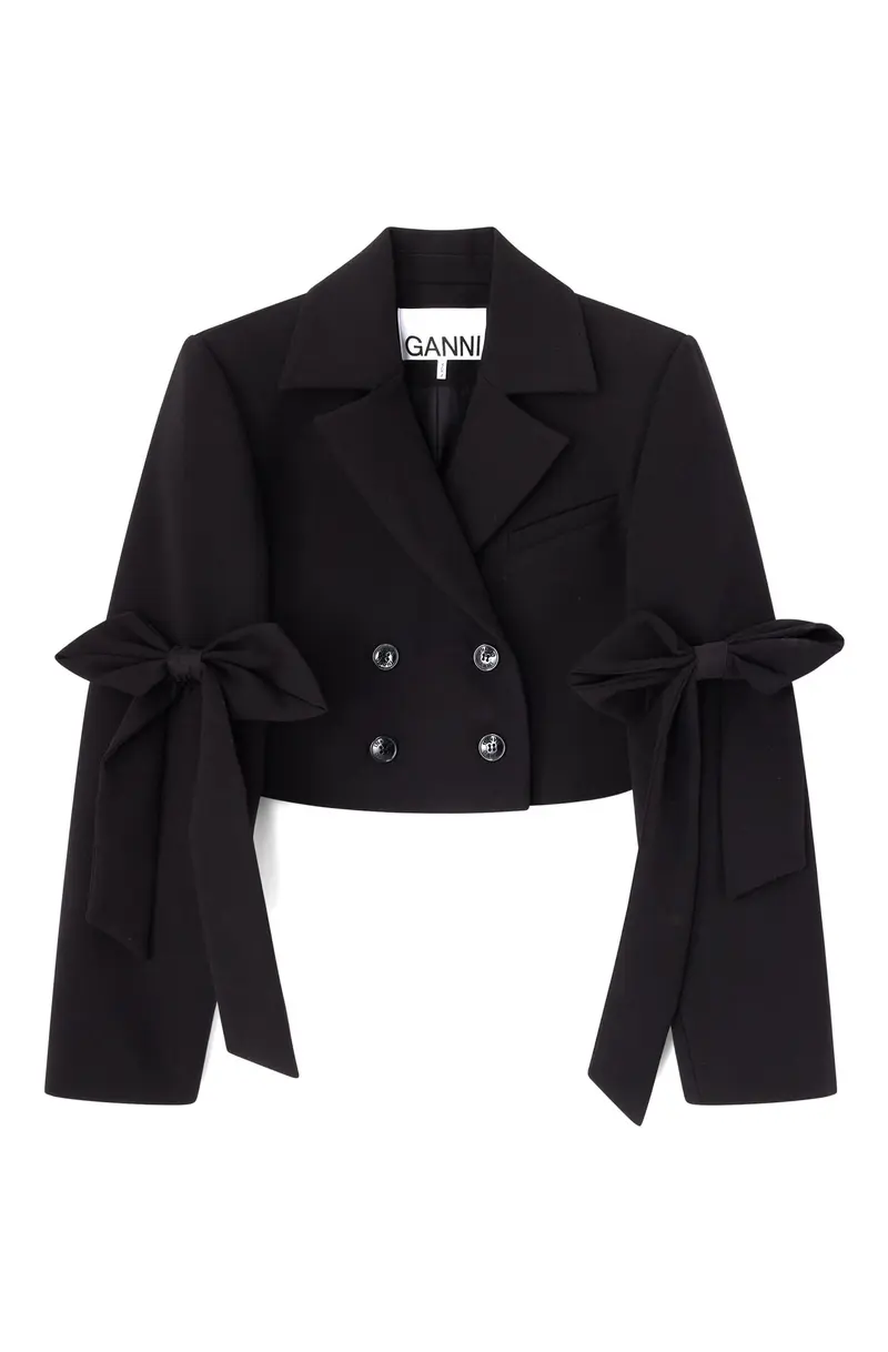 Sort Bonded Crepe Cropped Blazer