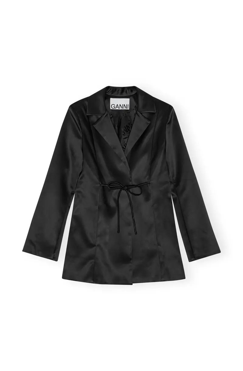 Sort Double Satin Tiestring Blazer