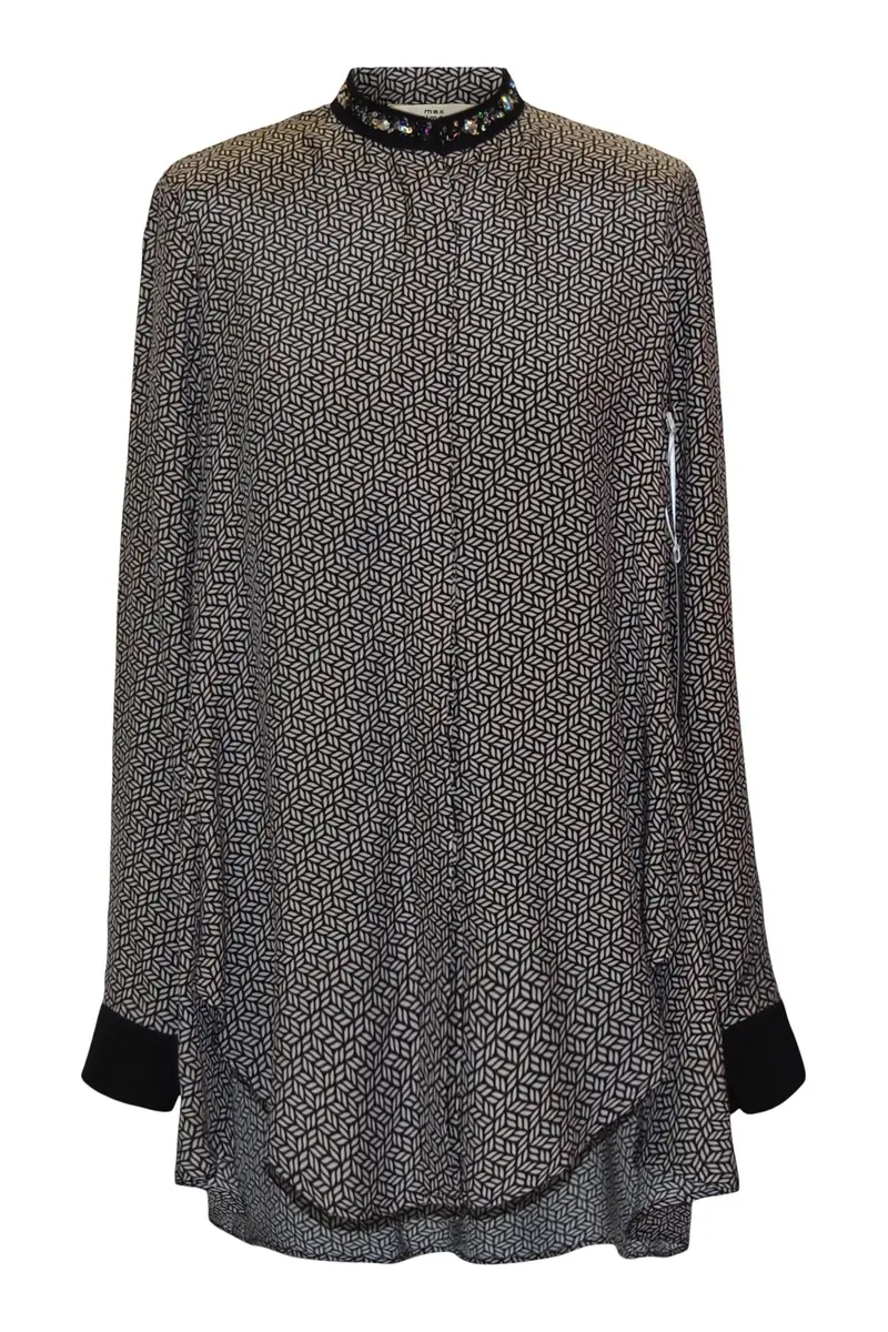 Sort/hvit bluse
