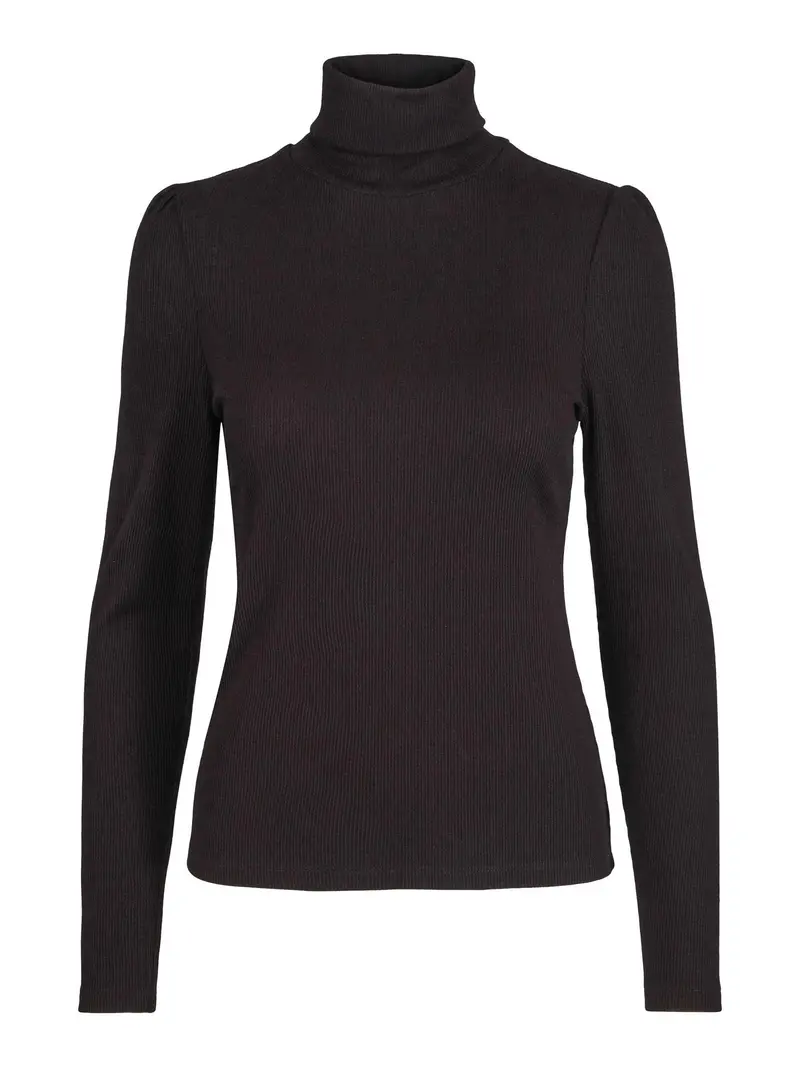 Sort Merino Roll Neck