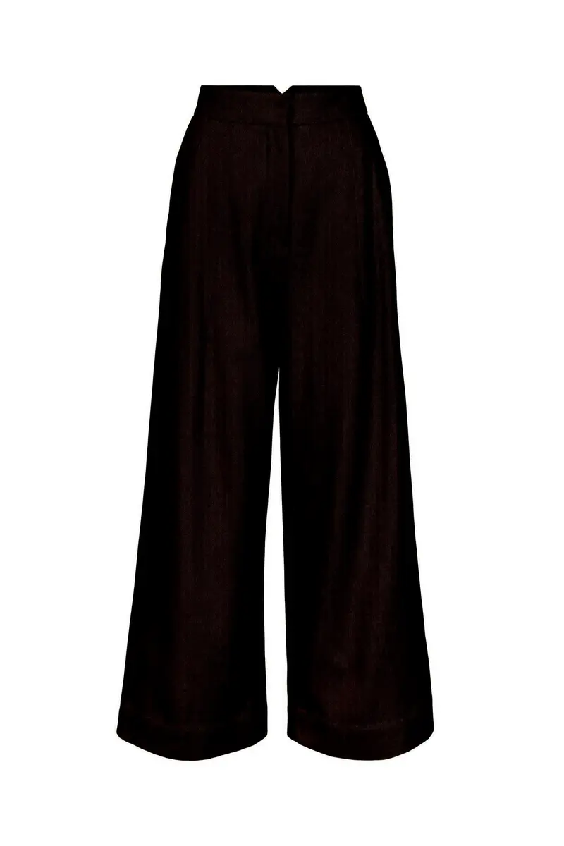 Sort Poplin wide leg pants