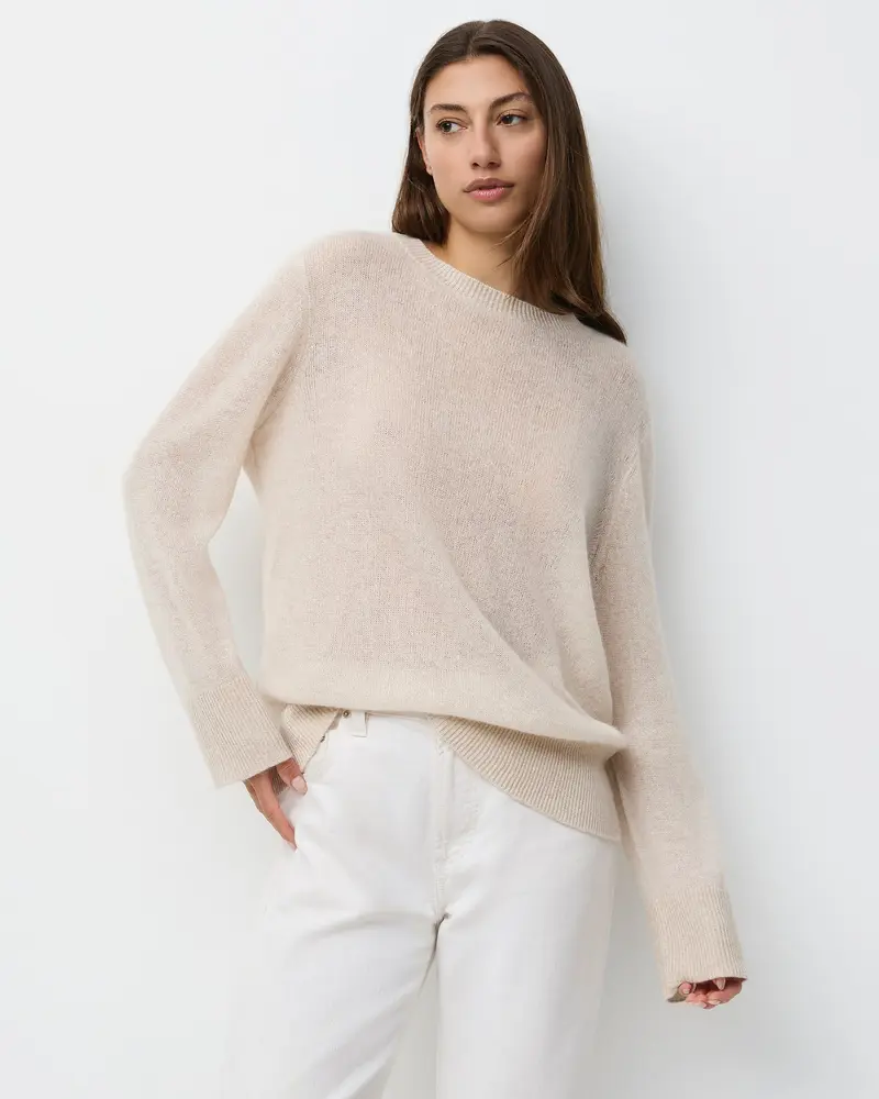 THE LINEN CREW SWEATER - SABLE