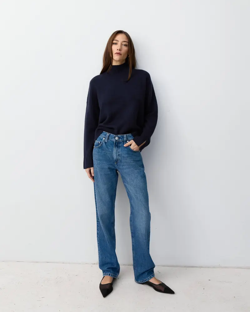 THE MOCK NECK - NAVY