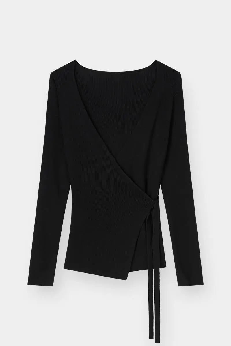 THE RIBBED CROSSOVER - BLACK