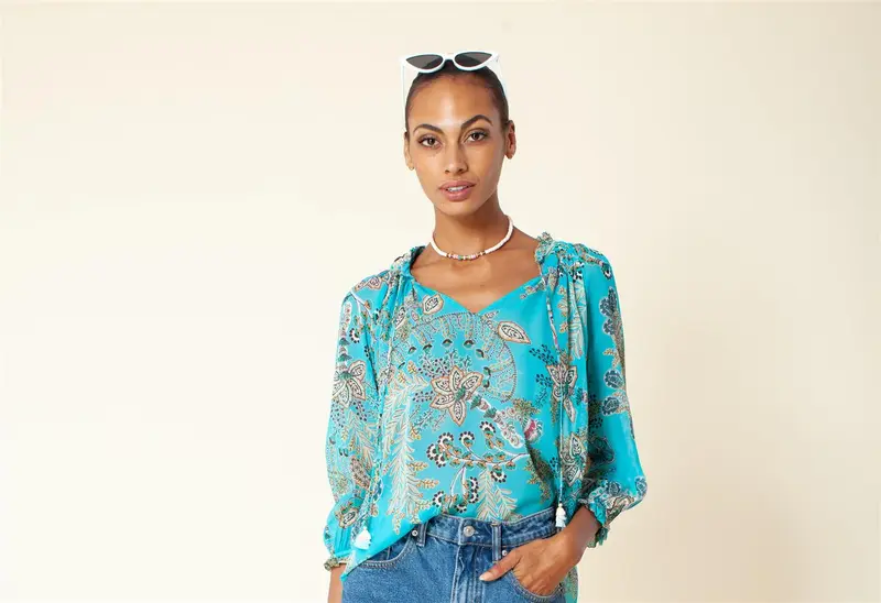 Turkis silk blouse wrap