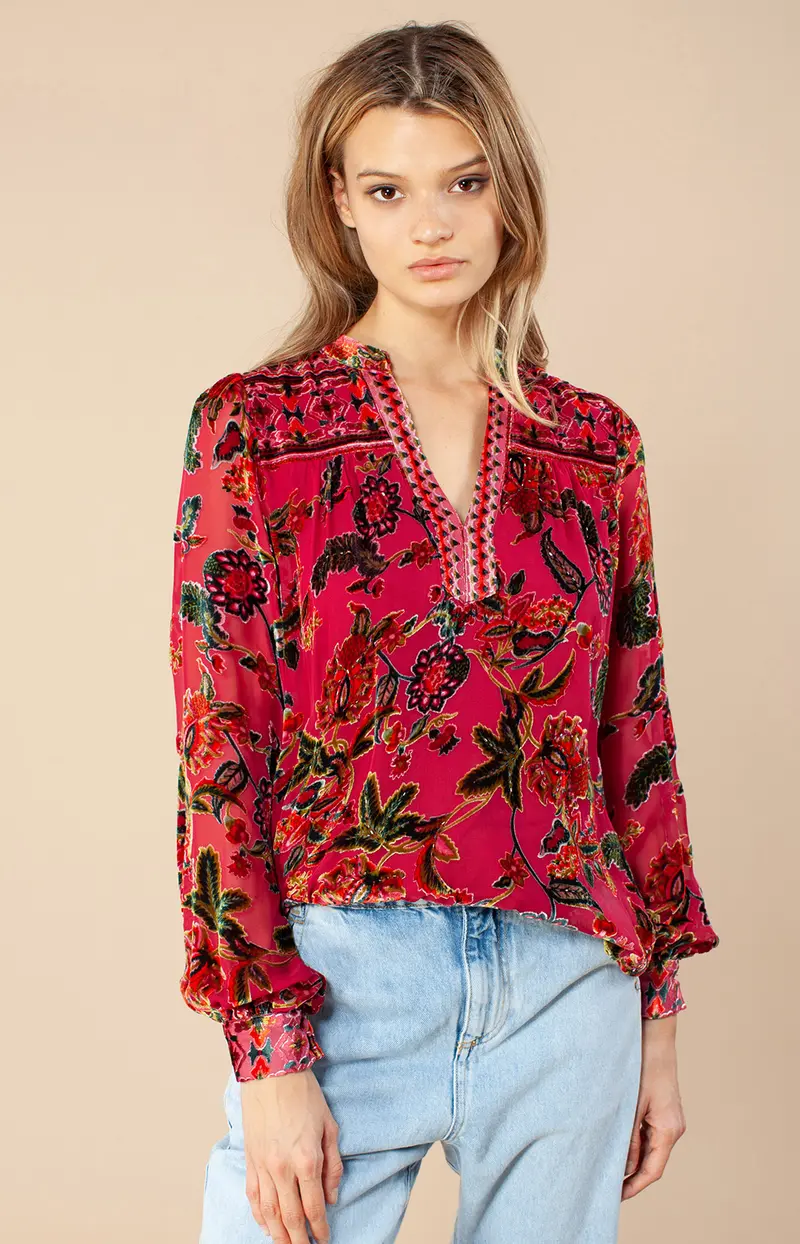 Vinrød Lourdes blouse