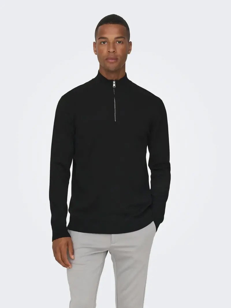 Wyler Half Zip Genser - Black